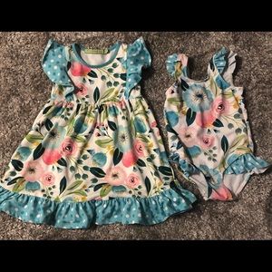Dress + matching bathing suit size 3T